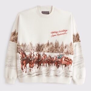 BRAND NEW IN PLASTIC Abercrombie & Fitch Holiday Greetings Crewneck Sweater
